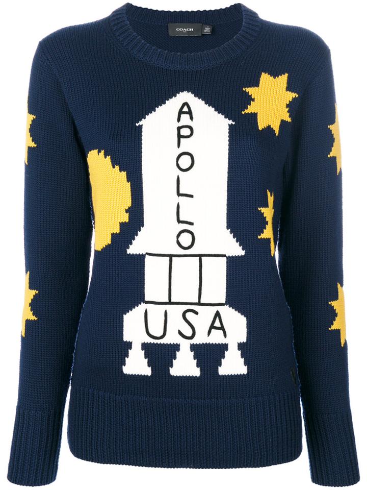 Coach Rocket Intarsia Jumper - Blue