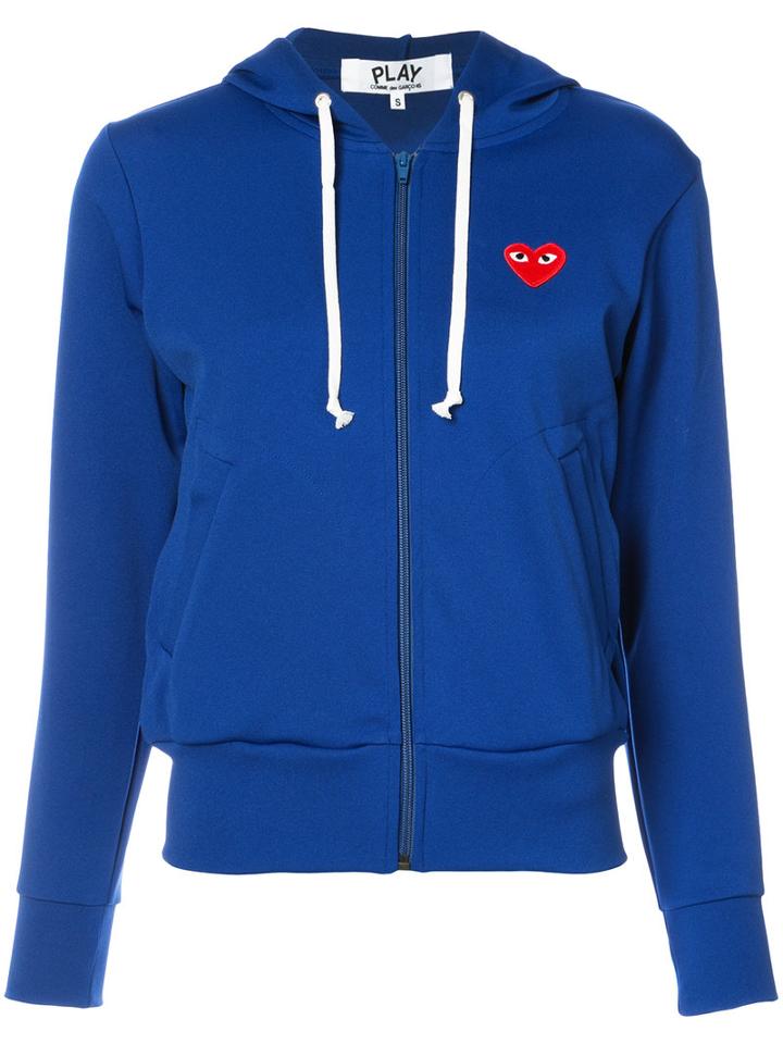 Comme Des Garçons Play - Zip Up Hoodie - Women - Polyester - M, Blue, Polyester