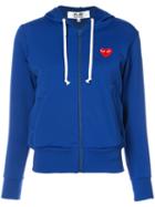 Comme Des Garçons Play - Zip Up Hoodie - Women - Polyester - M, Blue, Polyester