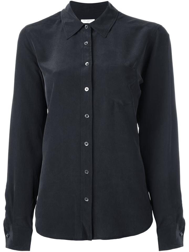 Equipment Button Down Shirt, Women's, Size: Large, Black, Silk