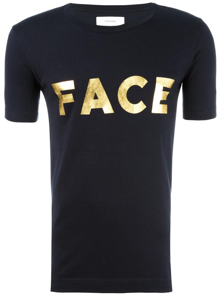 Facetasm Logo Print T-shirt - Black