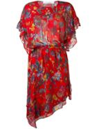 Iro Floral Print Asymmetric Dress - Red