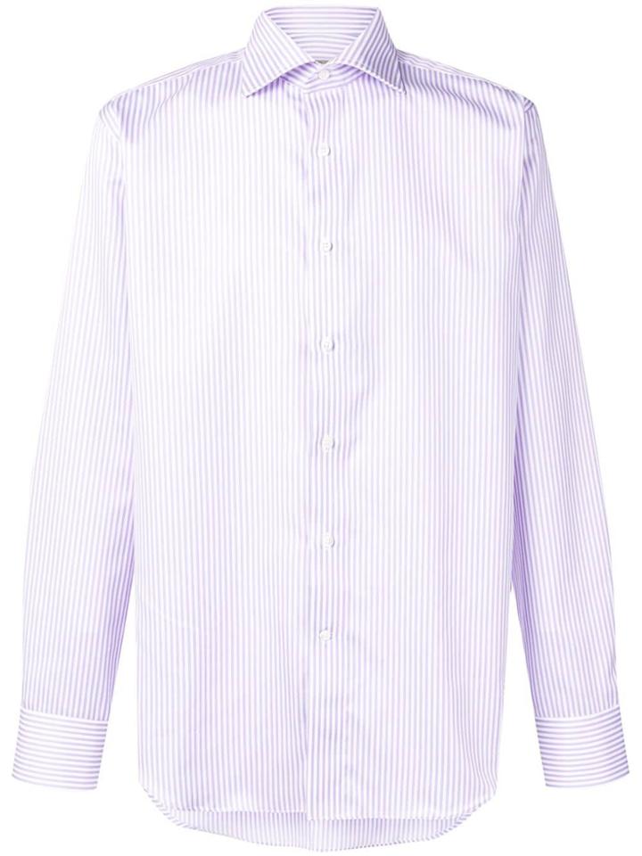 Canali Striped Shirt - Purple