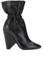 Saint Laurent Elasticated Detail Ankle Boots - Black