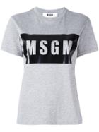 Msgm Logo Print T-shirt, Women's, Size: Small, Grey, Cotton