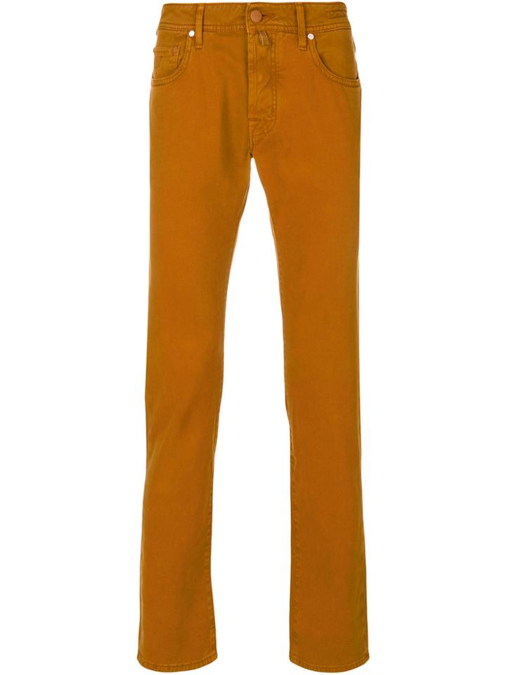 Jacob Cohen Straight Leg Trousers - Yellow & Orange