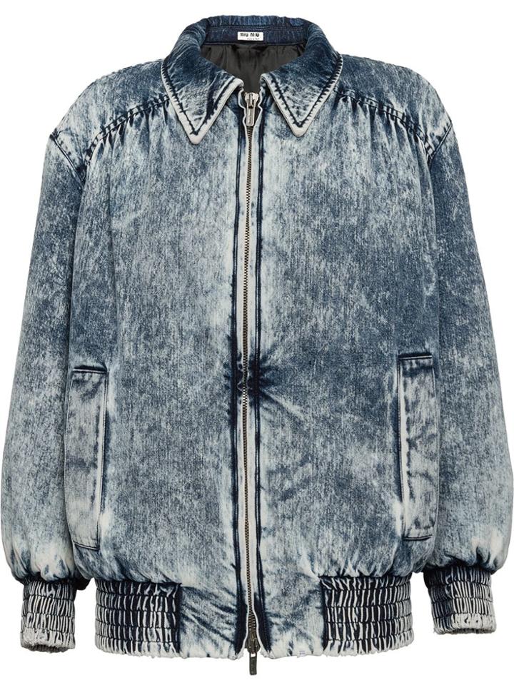 Miu Miu Stonewashed Denim Jacket - Blue