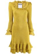 Moschino Shimmer Ruffle Dress - Yellow