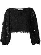 Milly - Embroidered Blouse - Women - Silk/nylon/polyester - 2, Black, Silk/nylon/polyester