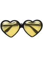 Gucci Eyewear Jeweled Heart Sunglasses - Black