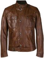 Belstaff Button-up Leather Jacket - Brown