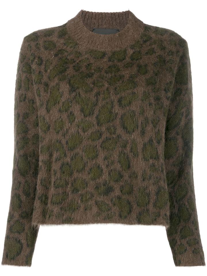 John Richmond Mizda Leopard Intarsia Jumper - Brown