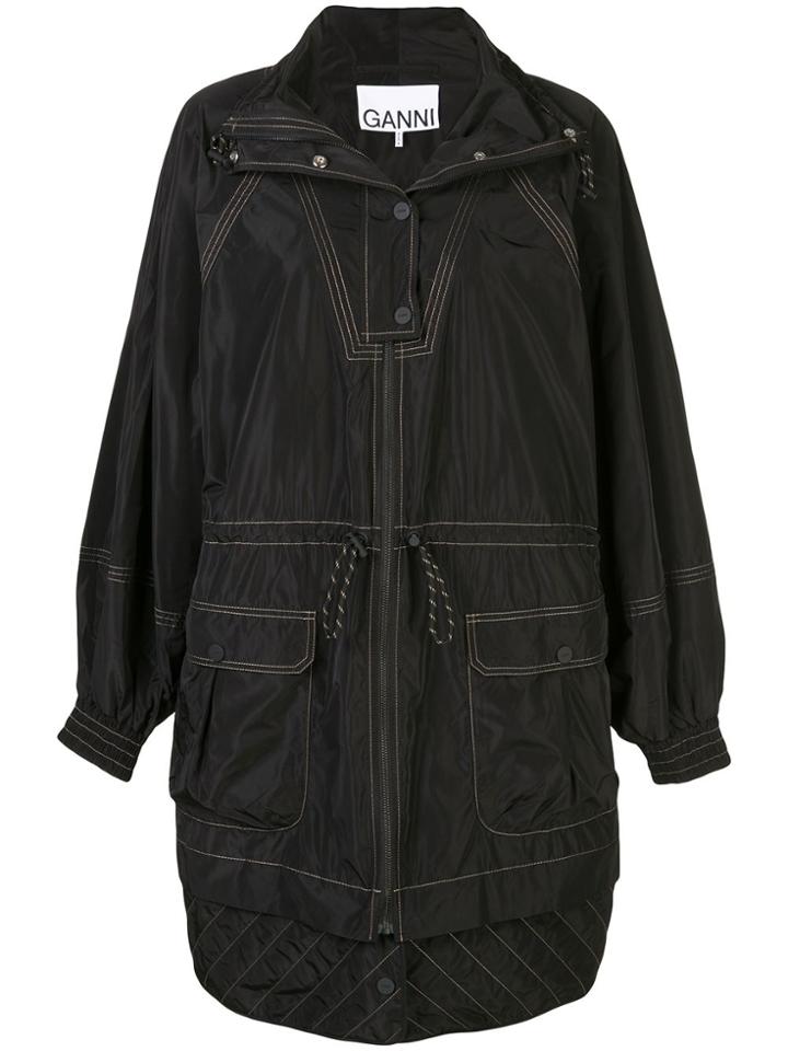 Ganni Oversized Quilted Jacket - Black