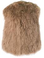 A.n.g.e.l.o. Vintage Cult 1980's Shaggy Fur Gilet - Neutrals
