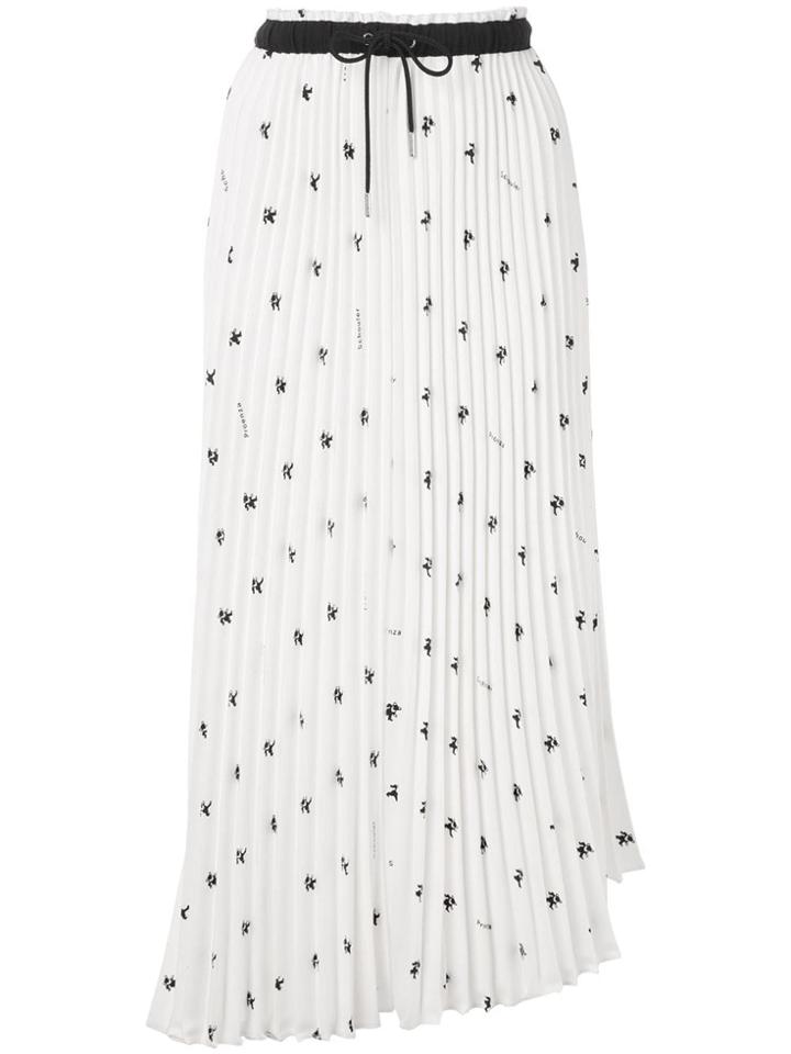Proenza Schouler Pswl Grateful Dead Bear Pleated Skirt - White