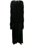 Vera Wang Ruched Sleeve Maxi Dress - Black