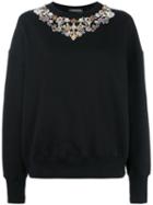Alexander Mcqueen Embellished Sweater, Women's, Size: 38, Black, Cotton