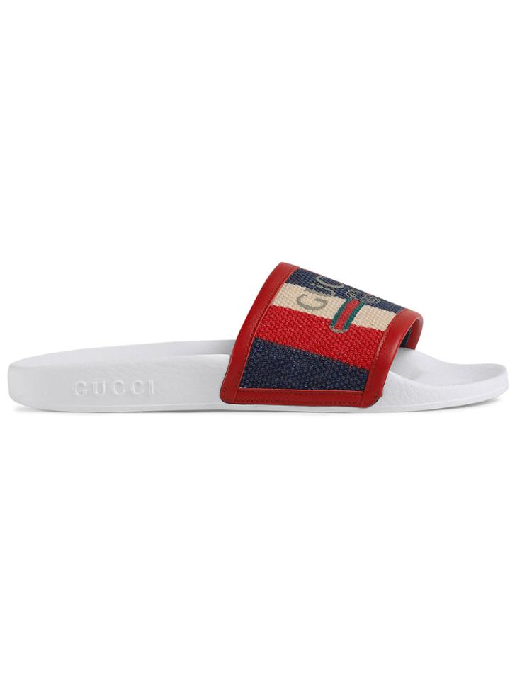 Gucci Gucci Logo Sylvie Slide Sandals - White