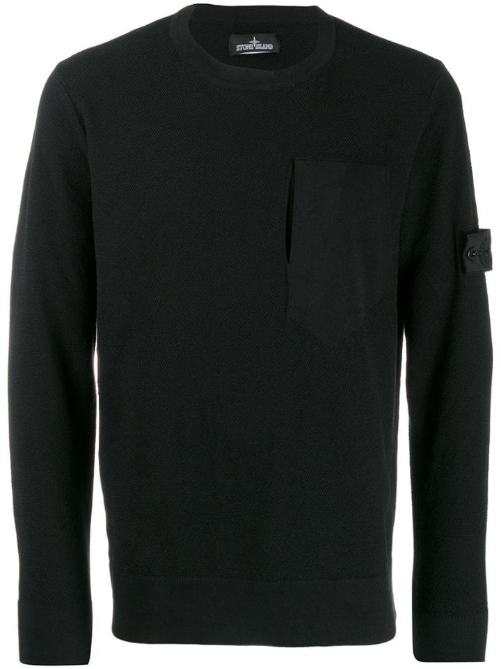 Stone Island Textured-knit Jumper - Black