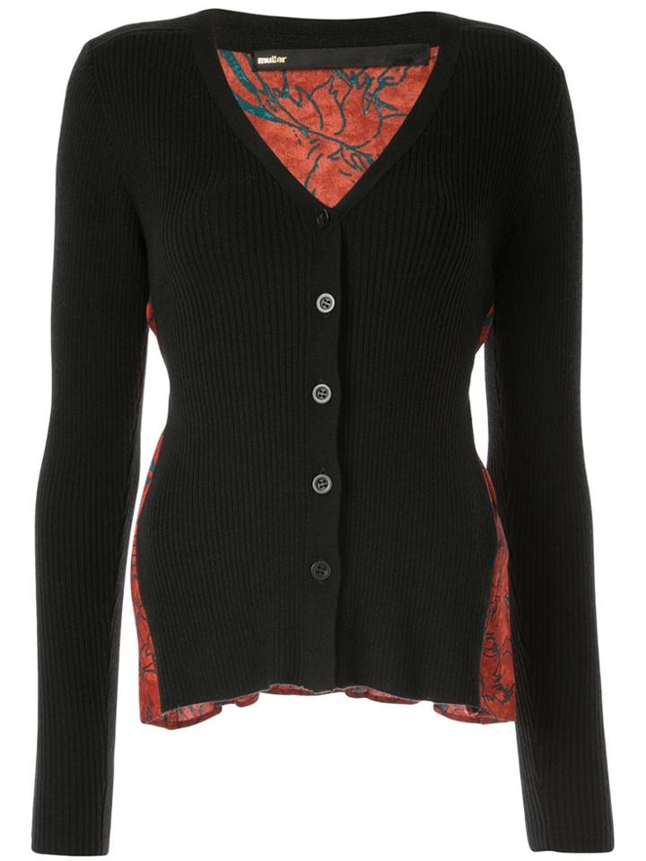 Muller Of Yoshiokubo Pleated Back Cardigan - Black