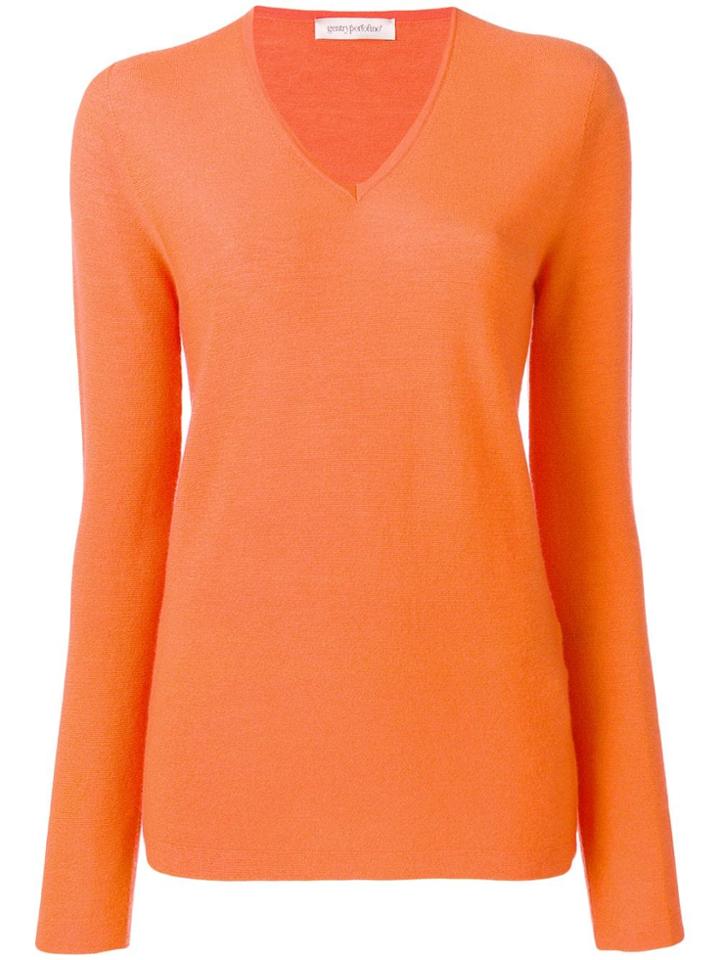 Gentry Portofino V-neck Sweater - Orange