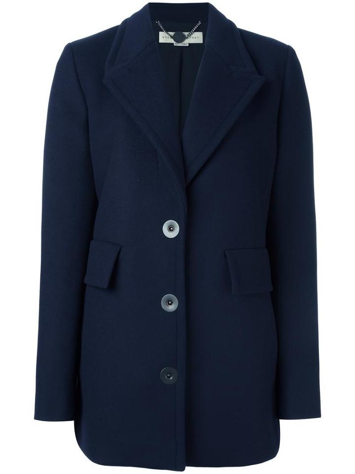 Stella Mccartney Debora Coat, Women's, Size: 40, Blue, Virgin Wool/polyamide/viscose/cotton