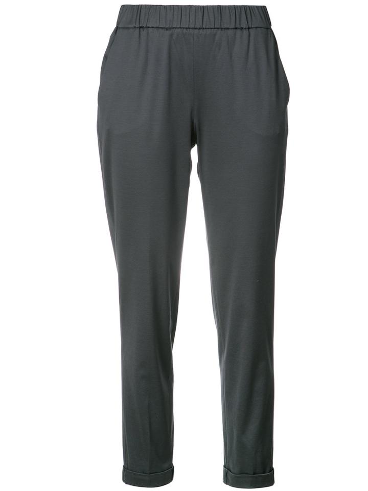 Fabiana Filippi - Cropped Slim-fit Trousers - Women - Cotton - 42, Blue, Cotton