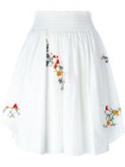 Tory Burch Embroidered Floral Detail Pleated Skirt