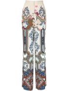 Etro Printed Silk Trousers, Women's, Size: 42, Nude/neutrals, Silk