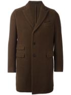 Z Zegna Peaked Lapels Coat, Men's, Size: 52, Brown, Cupro/wool