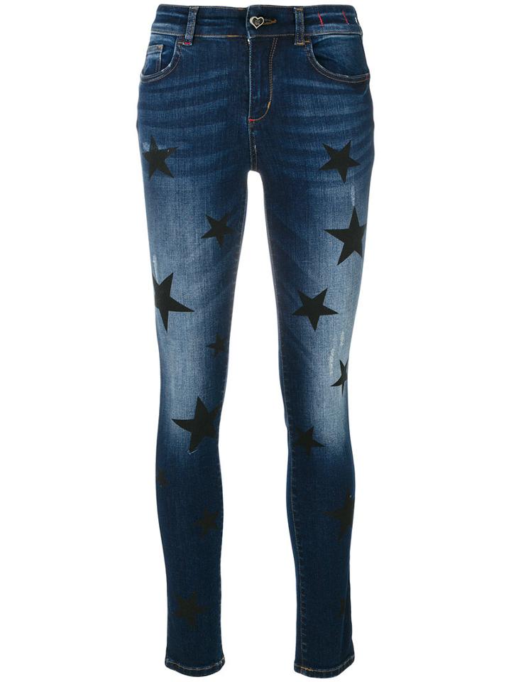 Twin-set - Skinny Star Jeans - Women - Cotton/polyester/spandex/elastane - 32, Blue, Cotton/polyester/spandex/elastane