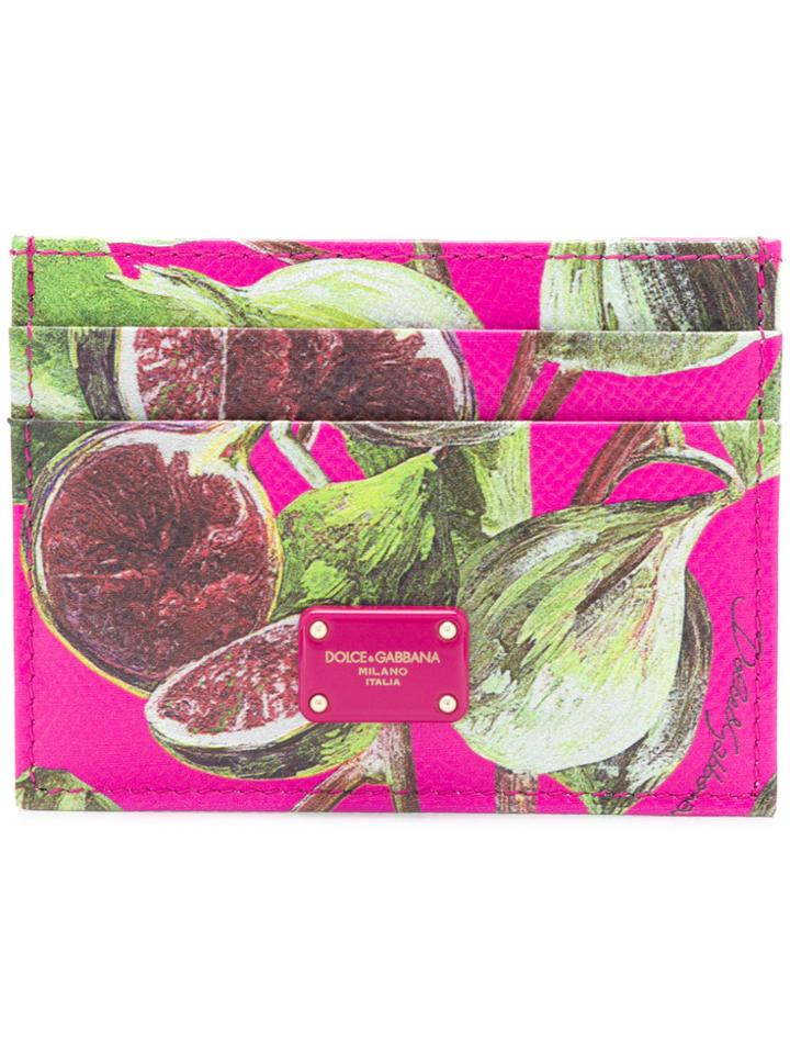 Dolce & Gabbana Figs Print Cardholder - Pink & Purple