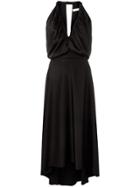 Chloé Draped Flared Midi Dress - Black