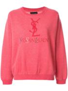 Yves Saint Laurent Pre-owned Logo Embroidered Sweatshirt - Pink