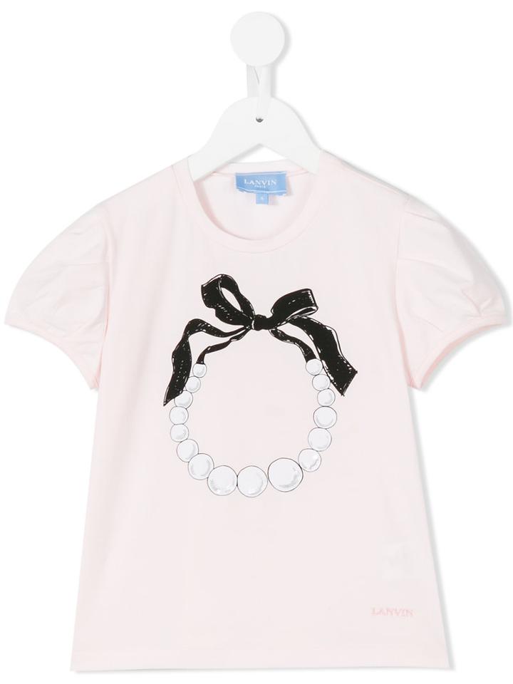 Lanvin Petite - Necklace Print T-shirt - Kids - Cotton/spandex/elastane - 6 Yrs, Girl's, Pink/purple