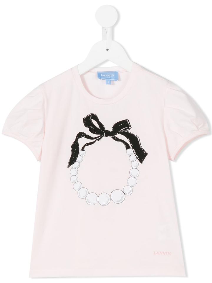 Lanvin Petite - Necklace Print T-shirt - Kids - Cotton/spandex/elastane - 6 Yrs, Girl's, Pink/purple