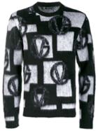 Versace Jacquard Knitted Logo Sweater - Black