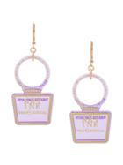 Theatre Products Transparent Logo Earrings - Pink & Purple