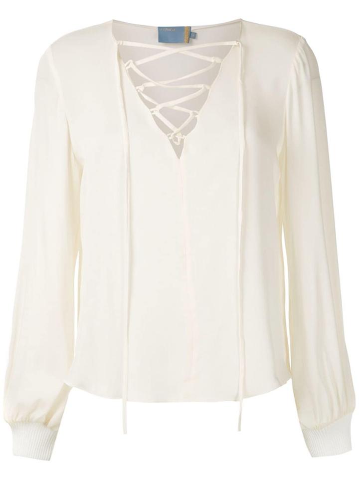 Cruise Laces Silk Blouse - White