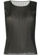 Pleats Please By Issey Miyake Pleated Round Neck Top - Brown