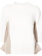 Sacai Contrasting Vent Sweater - White