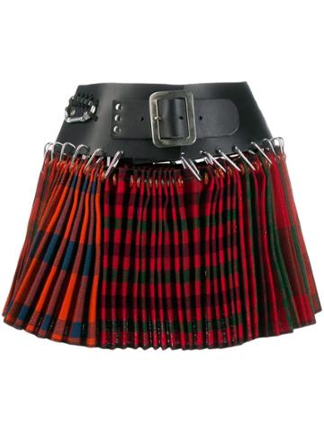 Chopova Lowena Belted Wool Mini Skirt - Red