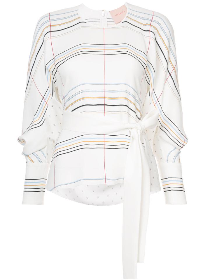 Roksanda Stripe And Printed Top - White