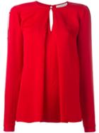 Michael Michael Kors Inverted Pleat Blouse, Women's, Size: Xs, Red, Silk