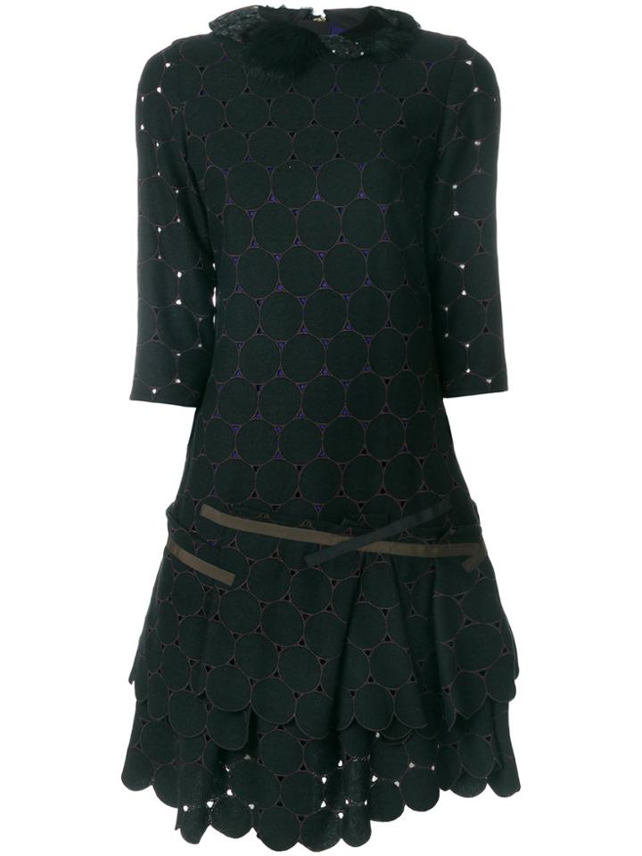 Kolor Cut Out Layered Circle Dress - Black