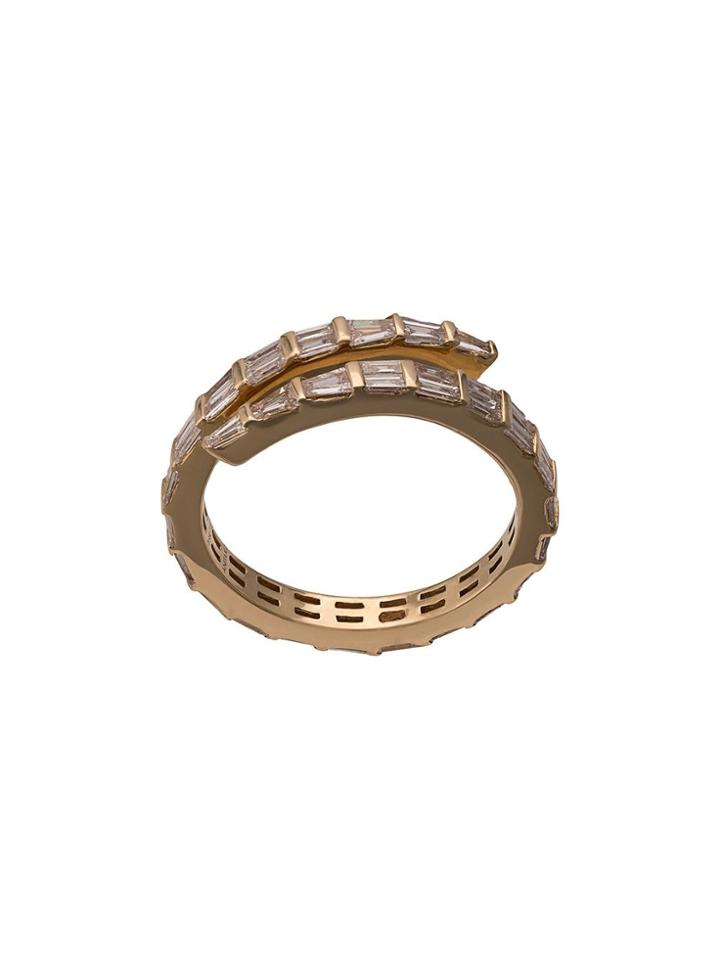 Anita Ko 18kt Yellow Gold Two Row Diamond Coil Ring - Silver