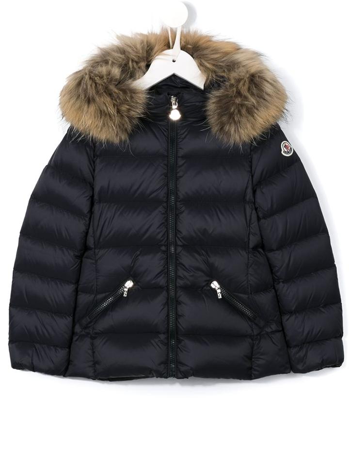 Moncler Kids Hooded Down Jacket, Girl's, Size: 12 Yrs, Blue