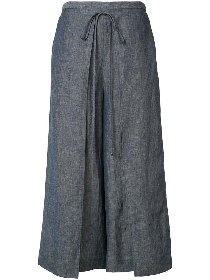Rosetta Getty Classic Palazzo Pants, Women's, Size: 2, Blue, Cotton/cupro/linen/flax/nylon