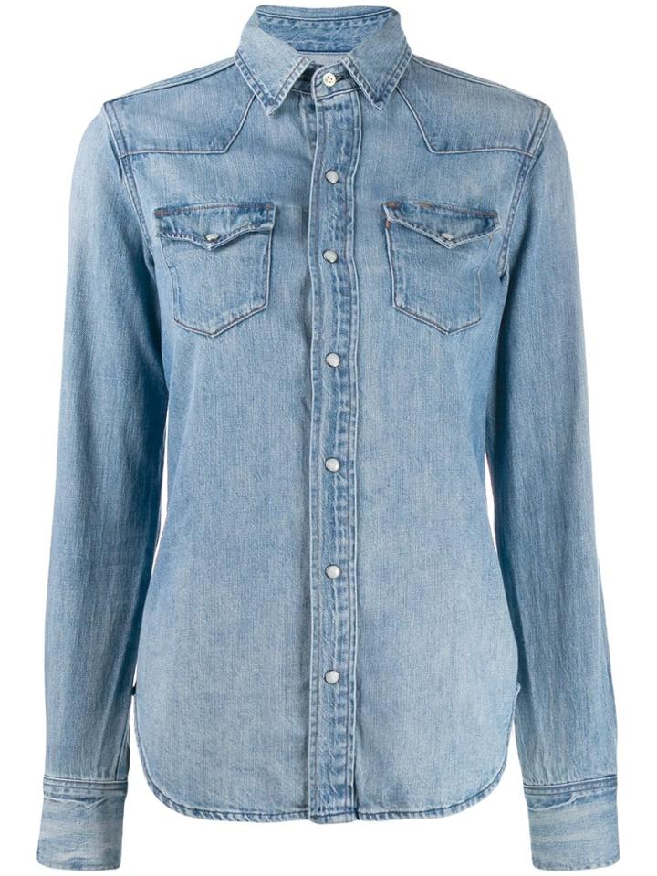 Polo Ralph Lauren Washed-denim Button-down Shirt - Blue