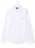 Fay Kids Teen Embroidered Logo Shirt - White